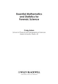 Cover image: Essential Mathematics and Statistics for Forensic Science 1st edition 9780470742532