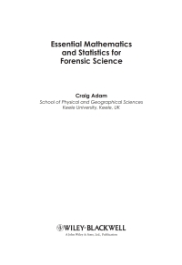 Imagen de portada: Essential Mathematics and Statistics for Forensic Science 1st edition 9780470742532