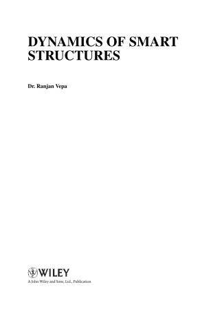 Imagen de portada: Dynamics of Smart Structures 1st edition 9780470697054