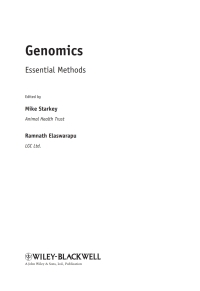 Cover image: Genomics: Essential Methods 1st edition 9780470711576