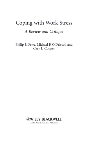 Cover image: Coping with Work Stress: A Review and Critique 1st edition 9780470997666