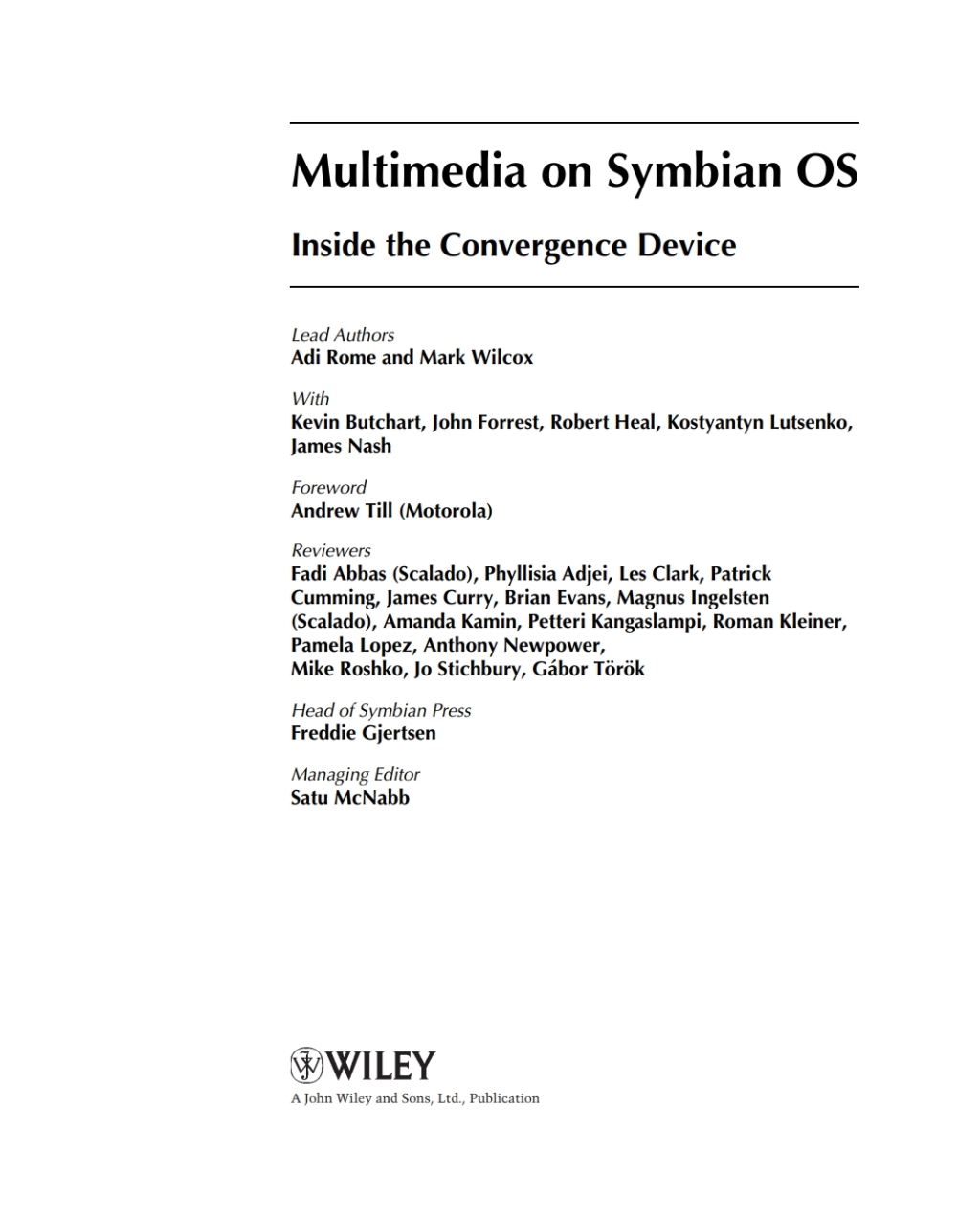 Multimedia on Symbian OS  1st Edition eBook