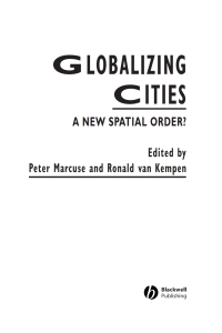 Cover image: Globalizing Cities 1st edition 9780631212904