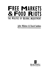 صورة الغلاف: Free Markets and Food Riots: The Politics of Global Adjustment 1st edition 9780631182450