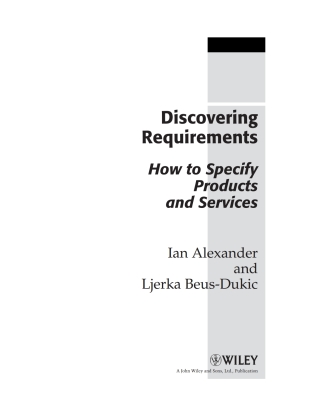 表紙画像: Discovering Requirements: How to Specify Products and Services 1st edition 9780470712405