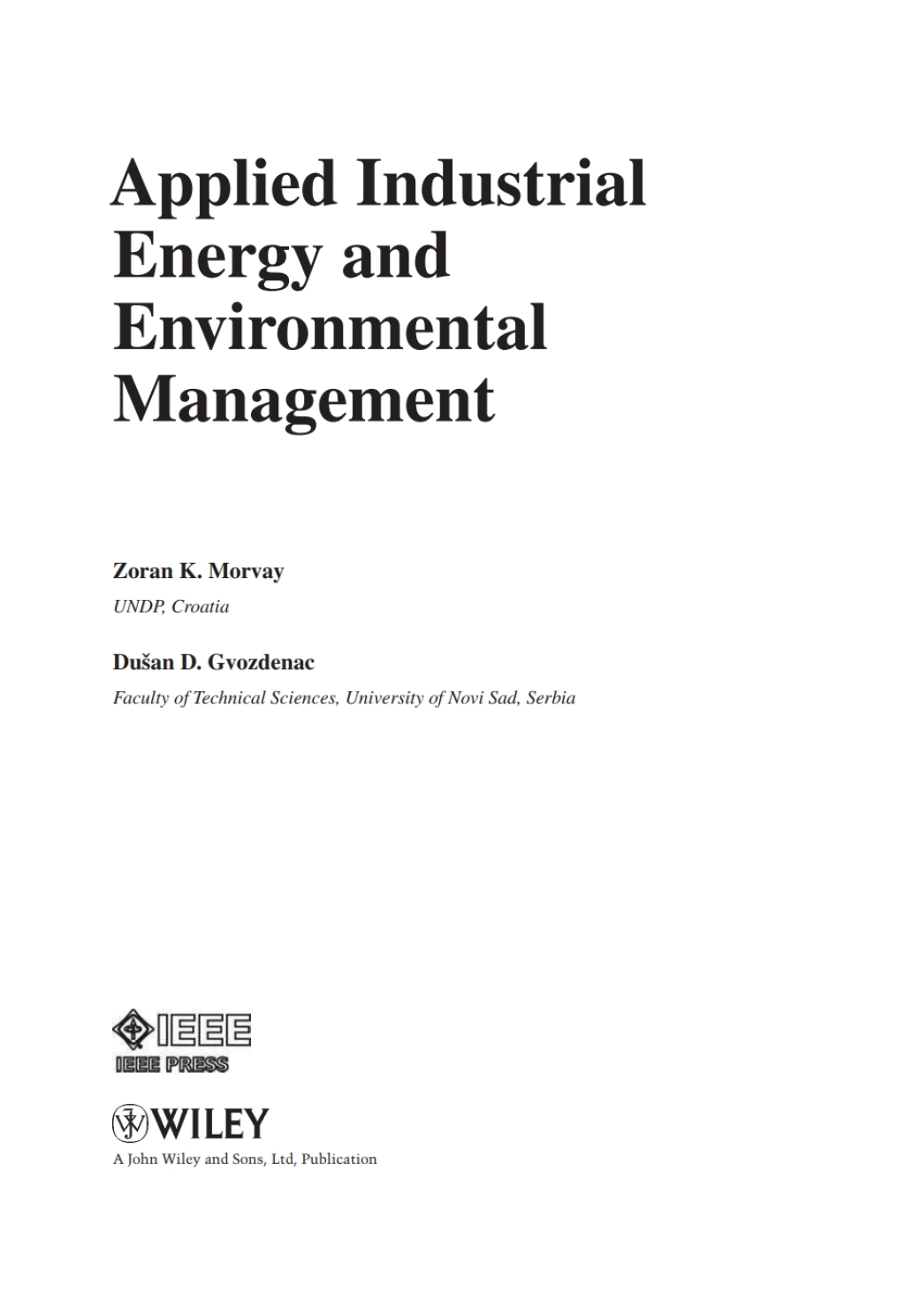 Applied Industrial Energy and Environmental Management 1st Edition