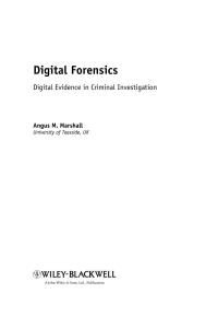 Cover image: Digital Forensics 1st edition 9780470517758