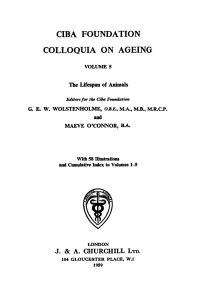 Imagen de portada: The Lifespan of Animals, Volume 5: Colloquia on Ageing 1st edition 9780470714775