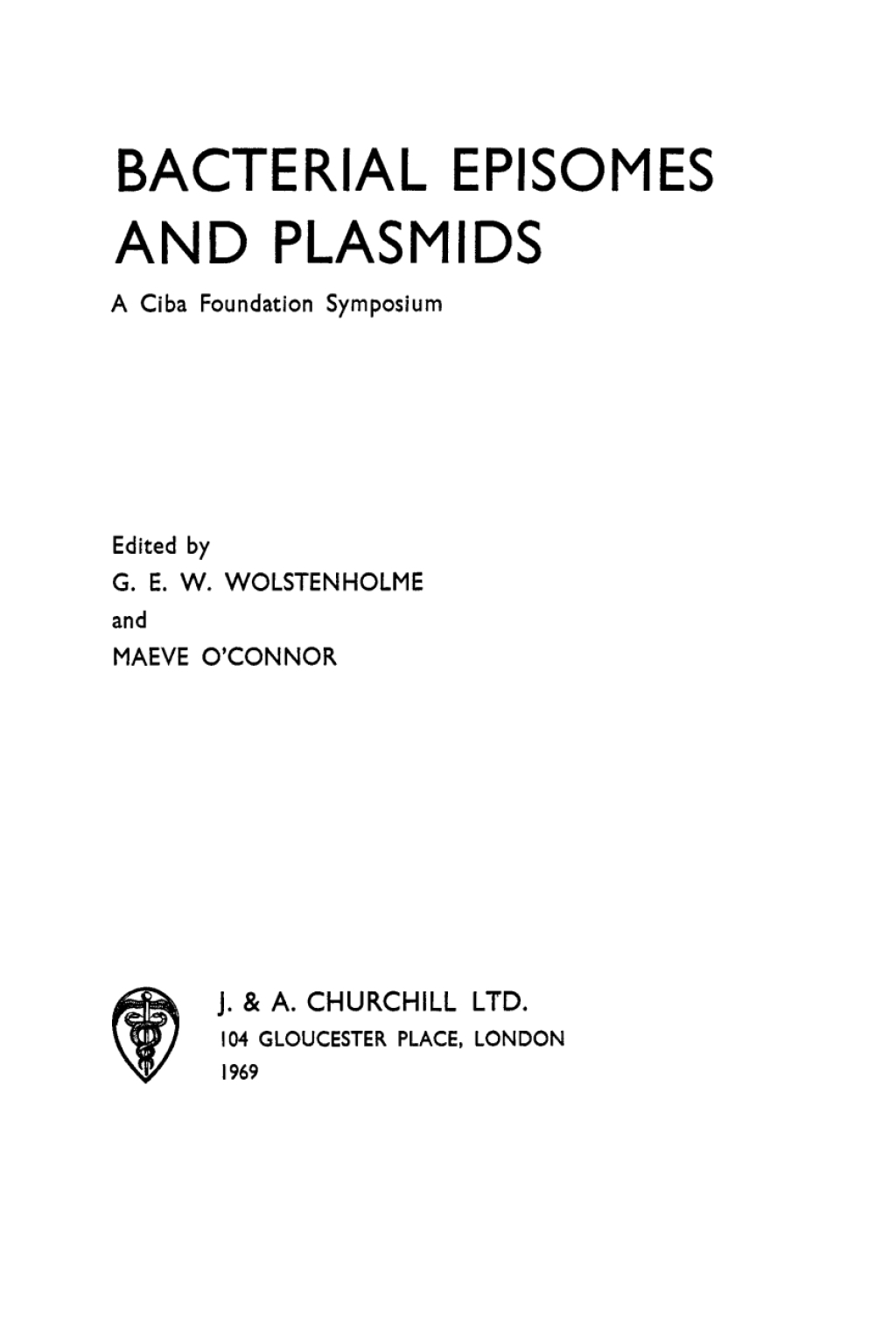 Bacterial Episomes and Plasmids 1st Edition