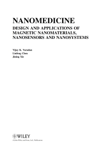 Cover image: Nanomedicine 1st edition 9780470033517