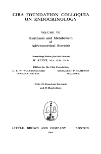 Cover image: Synthesis and Metabolism of Adrenocortical Steroids, Volume 7 1st edition 9780470722299