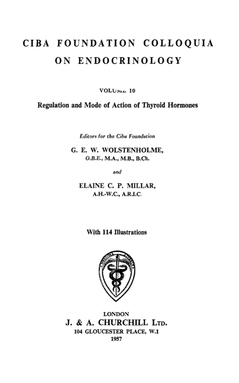 Regulation and Mode of Action of Thyroid Hormones, Volume 10: Colloquia on Endocrinology, 1st Edition - FULL INSTANT DOWNLOAD | PDF DOCX EPUB