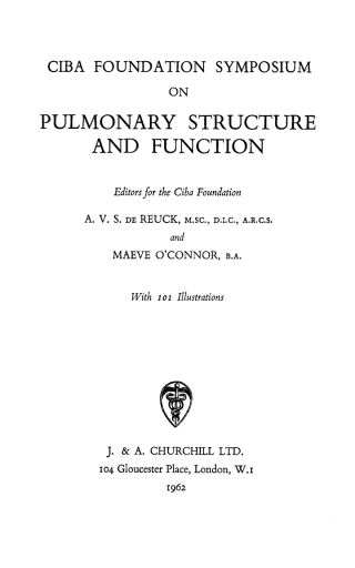 Immagine di copertina: Pulmonary Structure and Function 1st edition 9780470719282