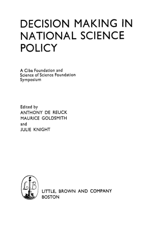 Cover image: Decision Making in National Science Policy 1st edition 9780470719619