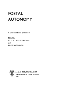 Cover image: Foetal Autonomy 1st edition 9780470662731