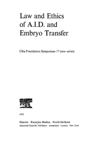 Cover image: Law and Ethics of A.I.D. and Embryo Transfer 1st edition 9780470663103