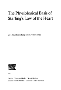 Cover image: The Physiological Basis of Starling's Law of the Heart 1st edition 9780470663165