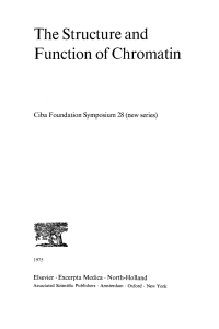 Imagen de portada: The Structure and Function of Chromatin 1st edition 9780470720103