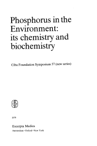 Cover image: Phosphorus in the Enviroment: Its Chemistry and Biochemistry 1st edition 9780470663479