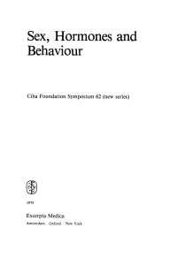 Imagen de portada: Sex, Hormones and Behaviour 1st edition 9780470720448