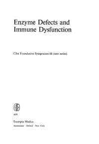 Cover image: Enzyme Defects and Immune Dysfunction 1st edition 9780470663790