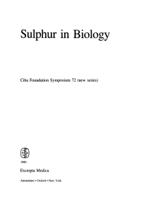 Imagen de portada: Sulphur in Biology 1st edition 9780470663837