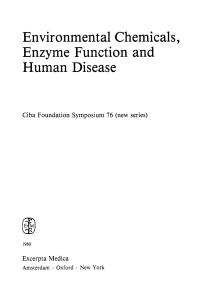 Imagen de portada: Environmental Chemicals, Enzyme Function and Human Disease 1st edition 9780470720592