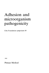 Cover image: Adhesion and Microorganism Pathogenicity 1st edition 9780470720639