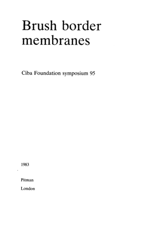 Imagen de portada: Brush Border Membranes 1st edition 9780470664131