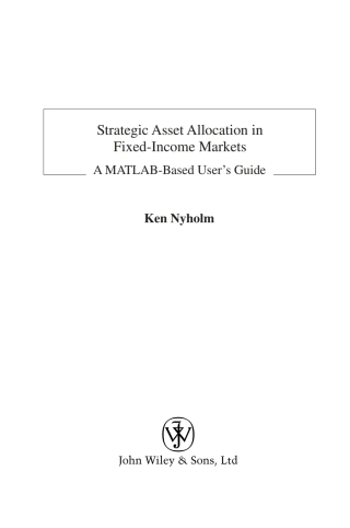 Cover image: Strategic Asset Allocation in Fixed Income Markets 1st edition 9780470753620