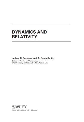 Omslagafbeelding: Dynamics and Relativity 1st edition 9780470014608