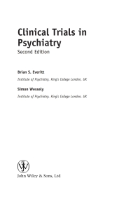 Cover image: Clinical Trials in Psychiatry 2nd edition 9780470513026