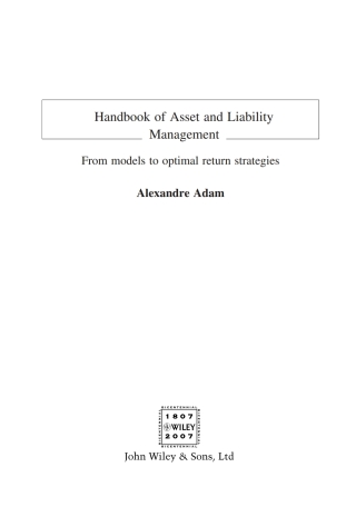 Cover image: Handbook of Asset and Liability Management 1st edition 9780470034965