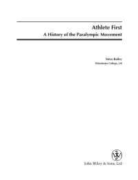 Cover image: Athlete First 1st edition 9780470058244