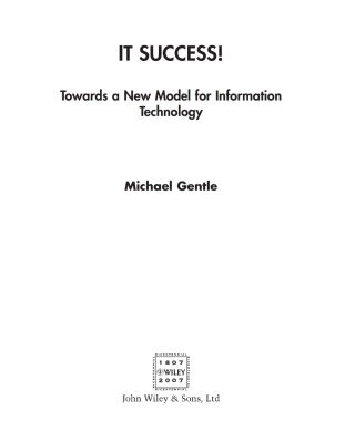 Cover image: IT Success! 1st edition 9780470724019
