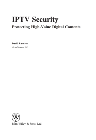 Cover image: IPTV Security 1st edition 9780470519240