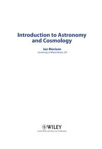 Cover image: Introduction to Astronomy and Cosmology 1st edition 9780470033340