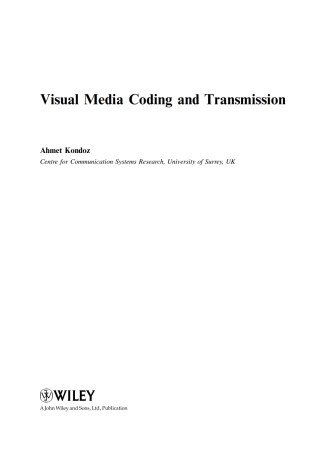 Cover image: Visual Media Coding and Transmission 1st edition 9780470740576