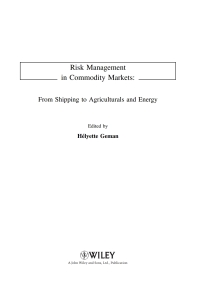 Cover image: Risk Management in Commodity Markets 1st edition 9780470694251