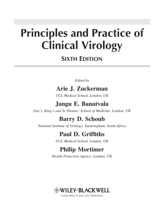 Cover image: Principles and Practice of Clinical Virology 6th edition 9780470517994