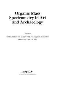 Cover image: Organic Mass Spectrometry in Art and Archaeology 1st edition 9780470517031