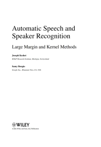 Cover image: Automatic Speech and Speaker Recognition: Large Margin and Kernel Methods 1st edition 9780470696835