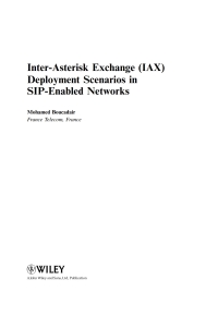 Cover image: Inter-Asterisk Exchange (IAX) 1st edition 9780470770726