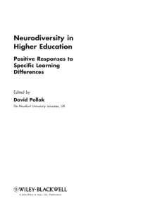 Cover image: Neurodiversity in Higher Education 1st edition 9780470741597