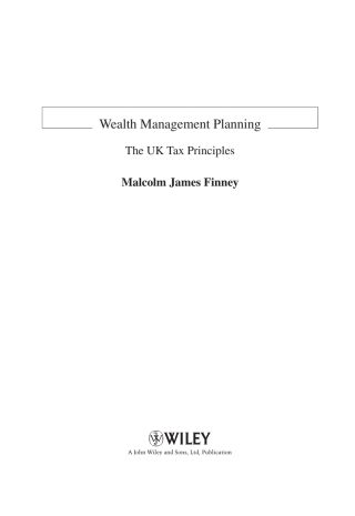 Imagen de portada: Wealth Management Planning 1st edition 9780470724248
