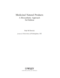 Cover image: Medicinal Natural Products: A Biosynthetic Approach 3rd edition 9780470741672