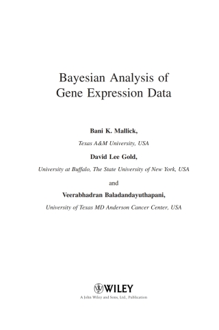 Cover image: Bayesian Analysis of Gene Expression Data 1st edition 9780470517666