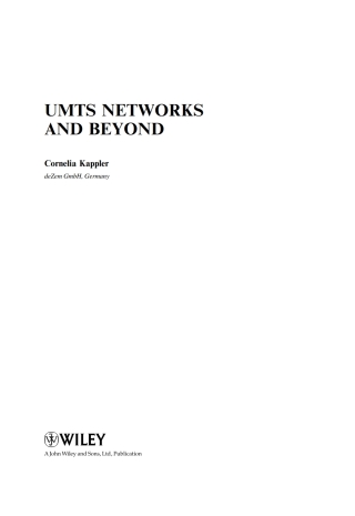 Cover image: UMTS Networks and Beyond 1st edition 9780470031902