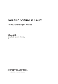 Cover image: Forensic Science in Court 1st edition 9780470985779