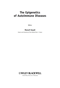 Imagen de portada: The Epigenetics of Autoimmune Diseases 1st edition 9780470758618